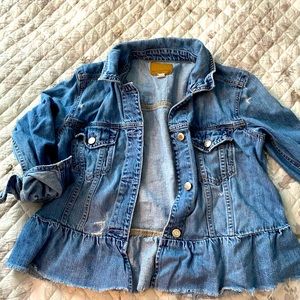 Distressed Peplum Denim Jacket